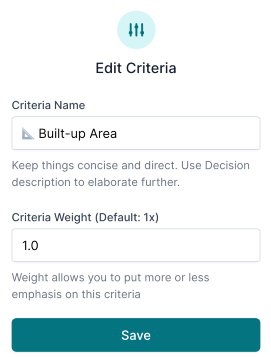 Editing a criteria on mobile